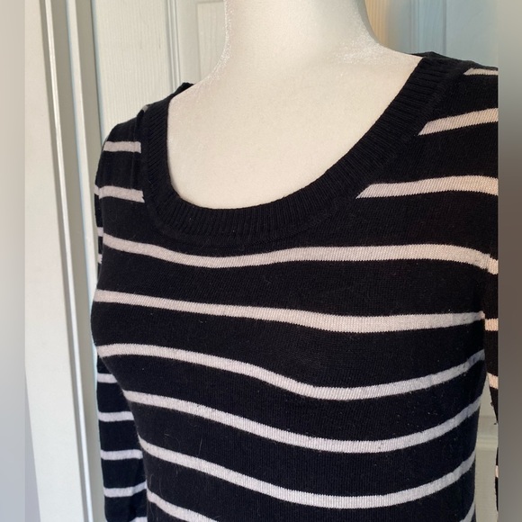 Black & White Striped Sweater Dress - Picture 3 of 7
